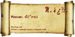 Masan Örsi névjegykártya